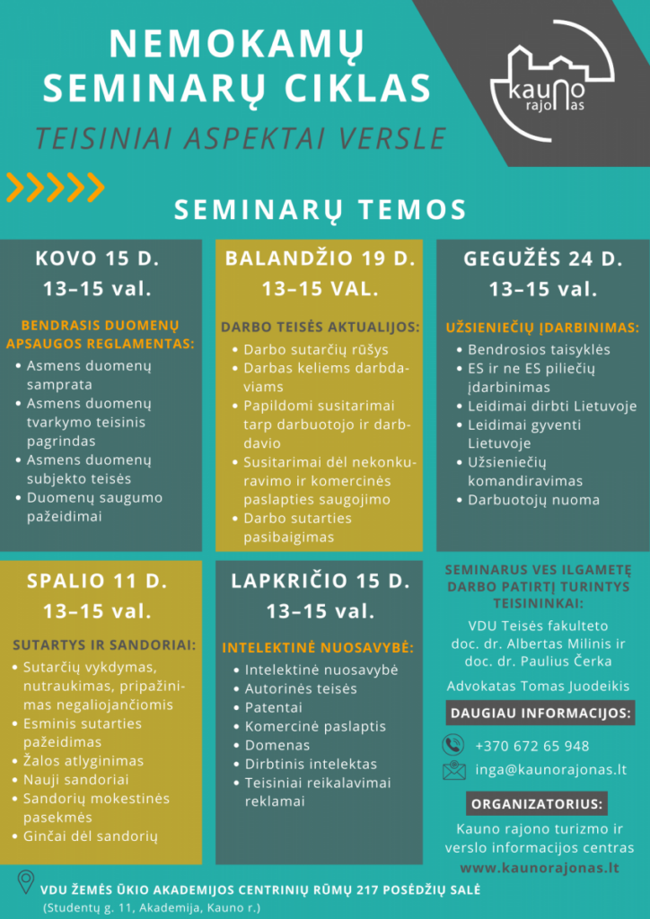 Reklaminė informacija Nemokamų seminarų ciklas